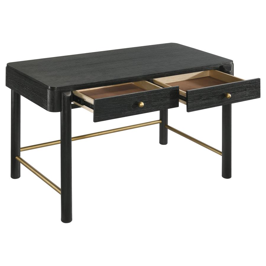 Arini 2-Drawer Vanity Desk β Sleek Black Makeup Table with Storage