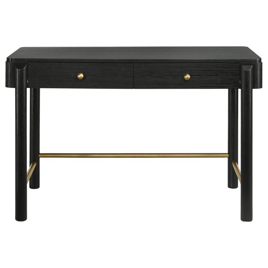 Arini 2-Drawer Vanity Desk β Sleek Black Makeup Table with Storage