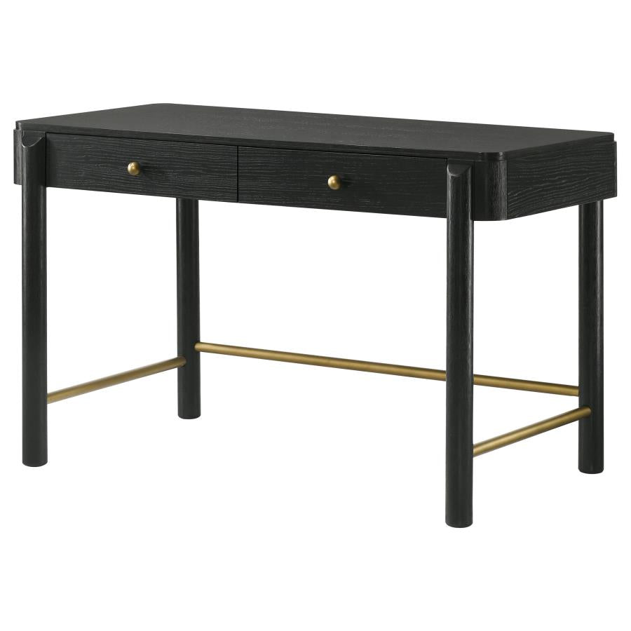 Arini 2-Drawer Vanity Desk β Sleek Black Makeup Table with Storage