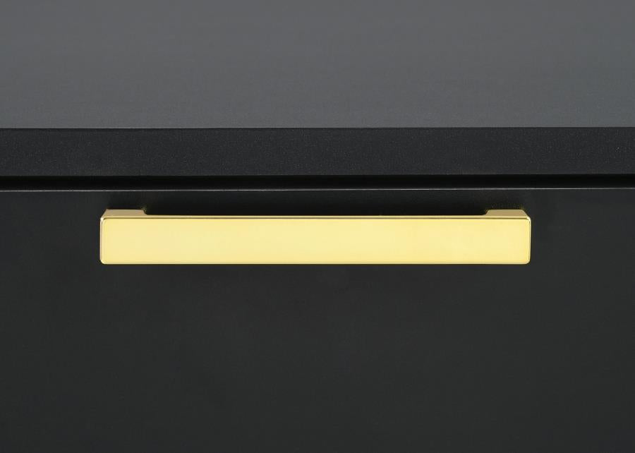 Kendall 5-Drawer Chest β Elegant Black & Gold Finish for Sophisticated Style and Functional Bedroom Storage