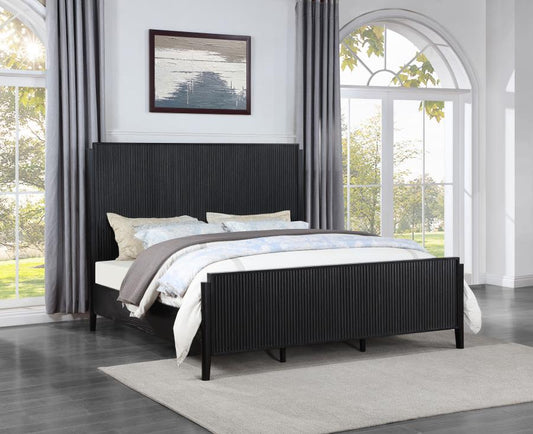 Brookmead Wood Panel Bed Black