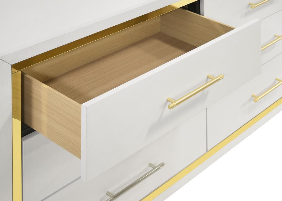 Lucia 6-Drawer Bedroom Dresser in White - Clean and Elegant Design for a Spacious and Organized Bedroom Storage Solution
