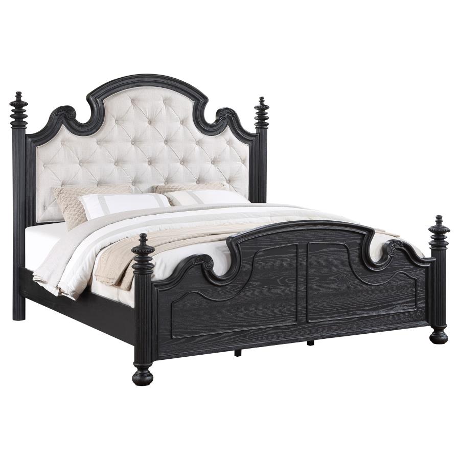 Celina Wood Poster Bed in Black - Classic and Elegant Design for a Timeless Bedroom Aesthetic