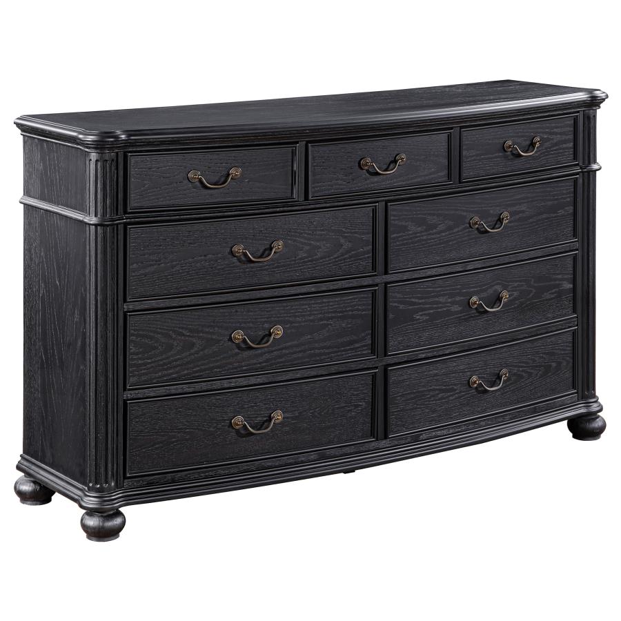 Celina 9-Drawer Bedroom Dresser β Black Finish for Elegant Design and Ample Bedroom Storage