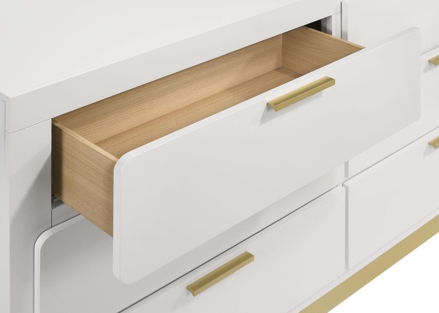 Caraway 6-Drawer Dresser β White Finish for Timeless Elegance and Spacious Bedroom Storage