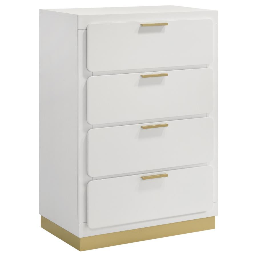 Caraway 4-Drawer Bedroom Chest β White Finish for Timeless Style and Practical Bedroom Storage