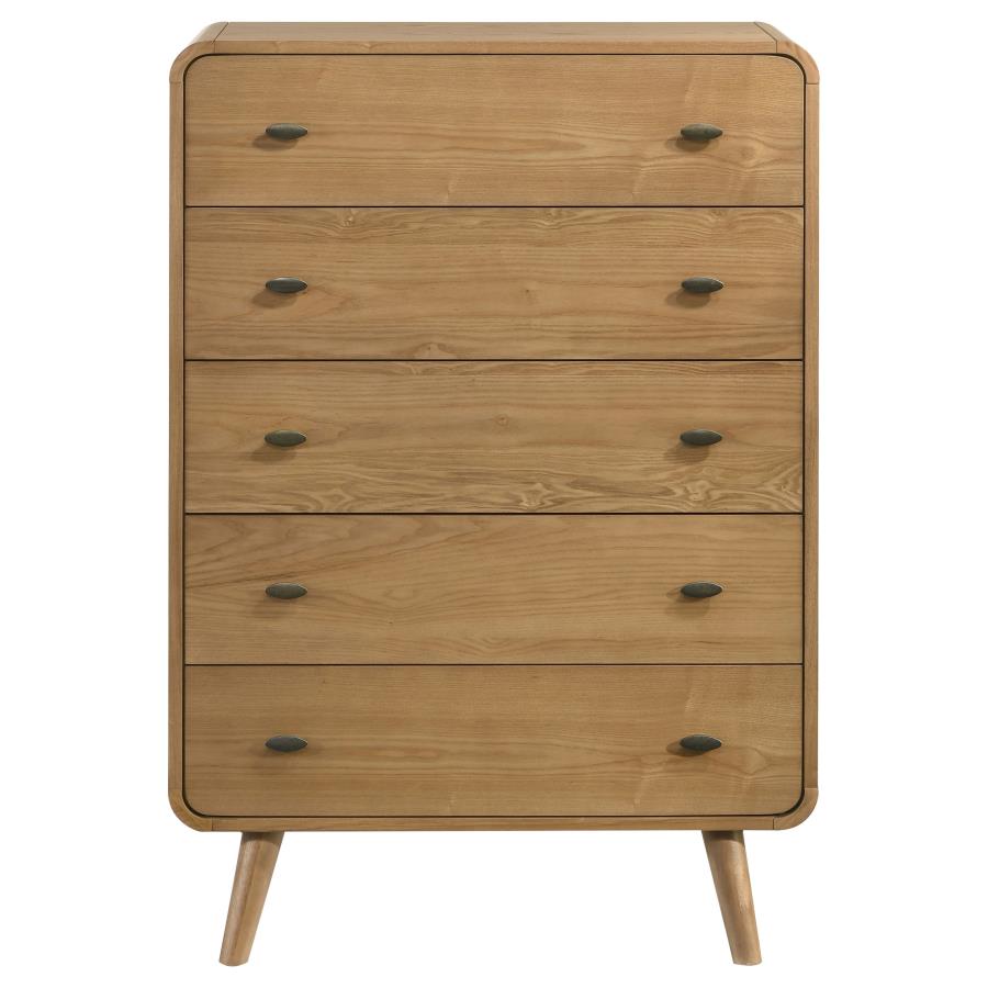 Robyn 5-Drawer Bedroom Chest in Light Ash – Modern Storage Solution for Bedroom