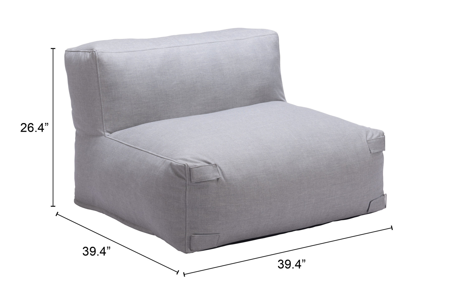 Luanda Middle Chair Gray - Contemporary & Comfortable Middle Chair with a Chic Gray Upholstery, Perfect for Modular Seating Arrangements