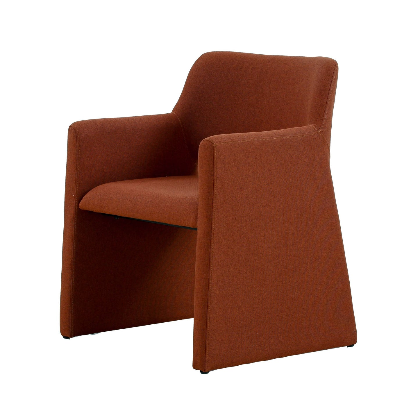 Modrest Lasara Modern Rust Fabric Dining Chair - A Stylish and Comfortable Addition to Contemporary Dining Spaces, Featuring Luxurious Rust-Colored Upholstery and a Sleek Design.