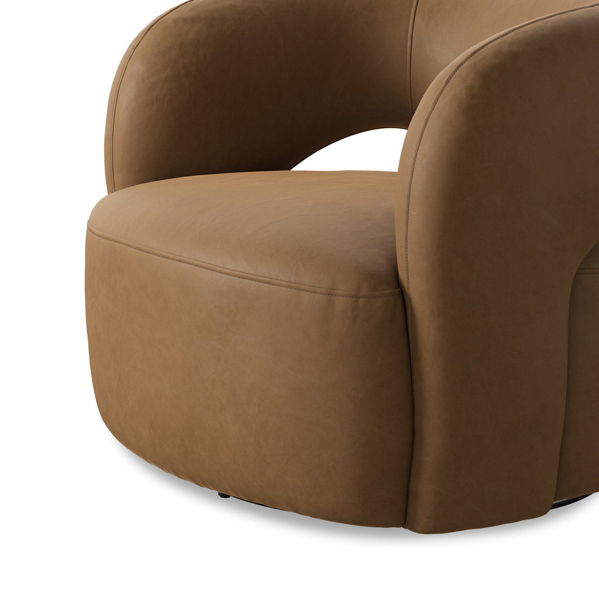 Mazie Swivel Chair Maestro Camel Nubuck Leather
