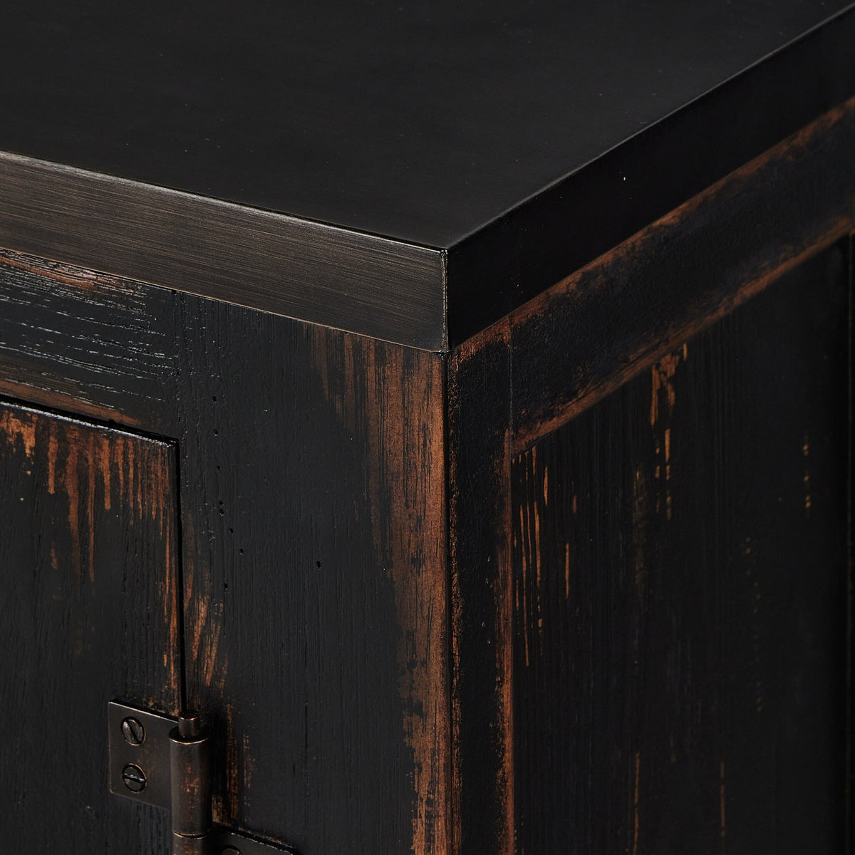 Humptulips River Distressed Black Cabinet