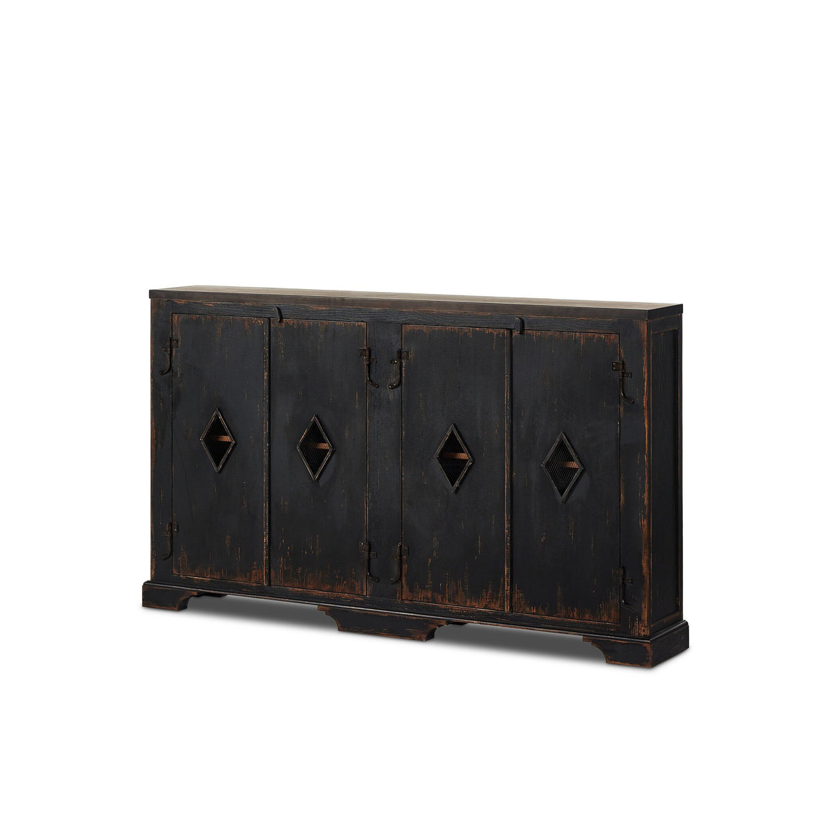 Humptulips River Distressed Black Cabinet
