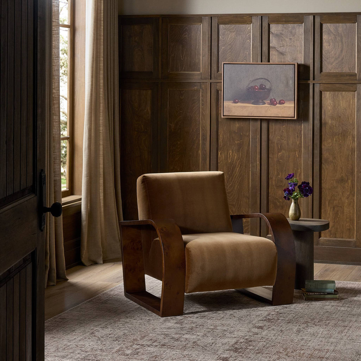 Montez Chair Surrey Ochre High‑Pile Velvet