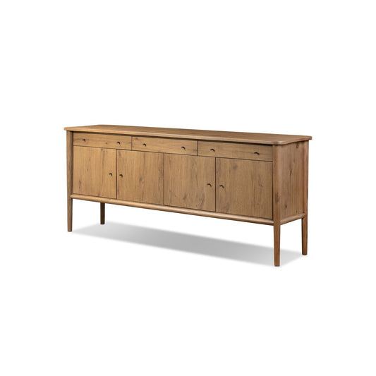 Weslin ThreeβDrawer Drifted Oak Sideboard