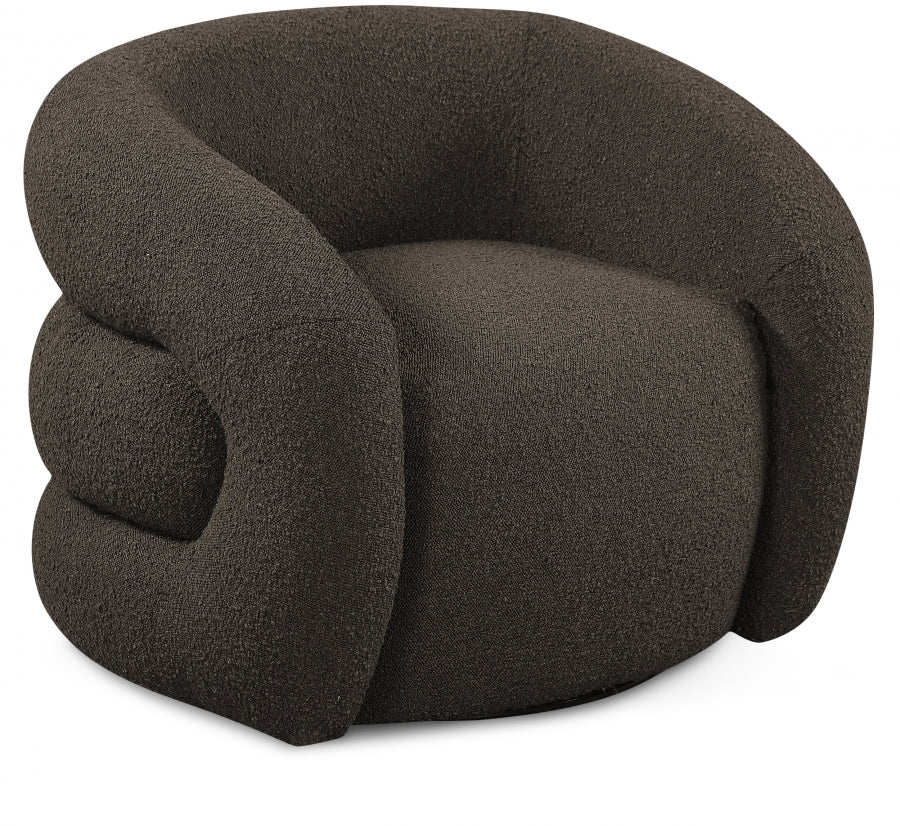 Roxbury Boucle Fabric Swivel Accent Chair – Stylish Upholstered Seating with 360° Rotation
