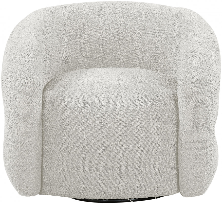 Roxbury Boucle Fabric Swivel Accent Chair – Stylish Upholstered Seating with 360° Rotation
