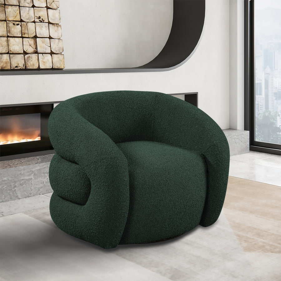 Roxbury Boucle Fabric Swivel Accent Chair – Stylish Upholstered Seating with 360° Rotation