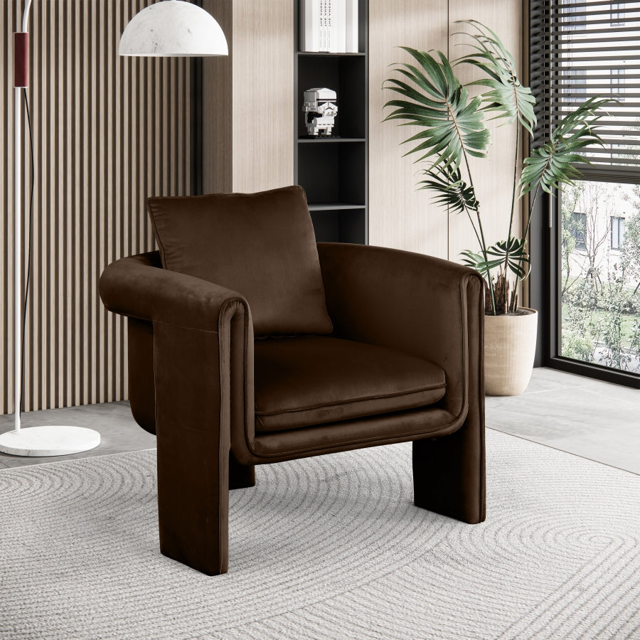 Sloan Velvet Upholstered Accent Chair – Modern Tufted Lounge Seating with Plush Comfort