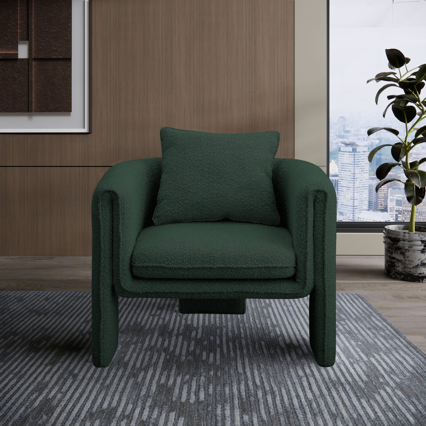 Stylus Boucle Accent Chair β Modern Textured Upholstered Seating with Cozy Comfort