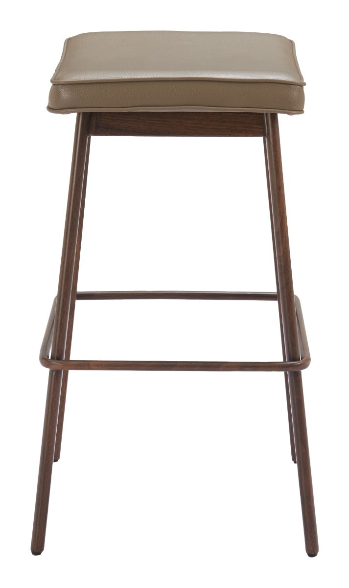 Divat Barstool (Set of 2) Taupe & Walnut β Elegant and Comfortable Taupe & Walnut Barstools for Modern Kitchens or Bars