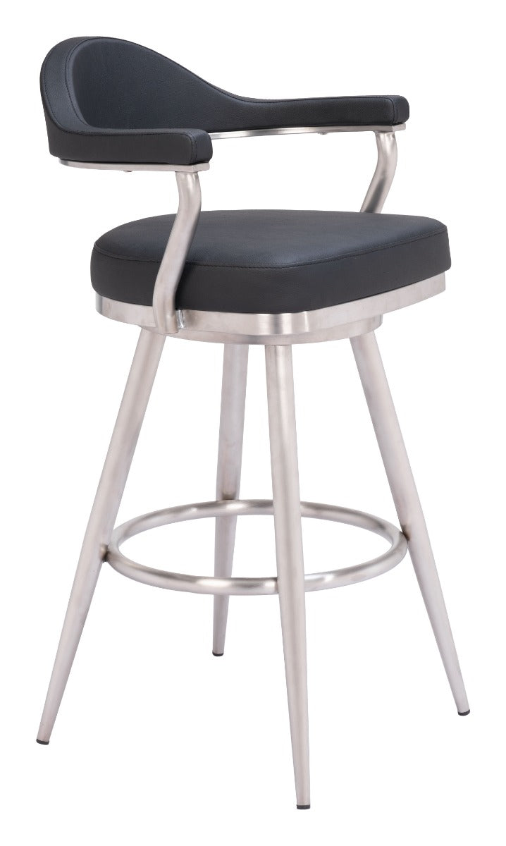 Vagur Swivel Barstool - Black Modern and Stylish Swivel Barstool for Contemporary Kitchens and Bars