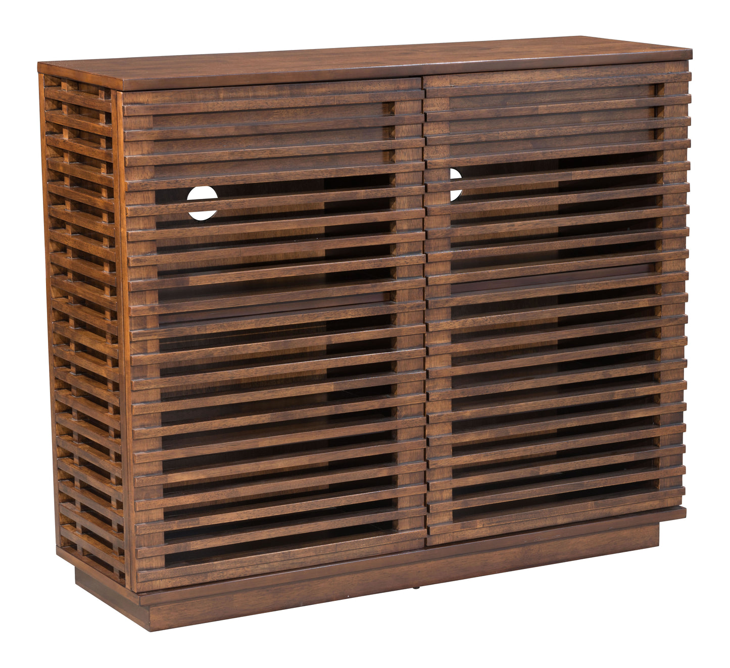 Linea Cabinet Walnut - Sleek & Modern Cabinet with a Warm Walnut Finish, Perfect for Stylish Storage and Organization