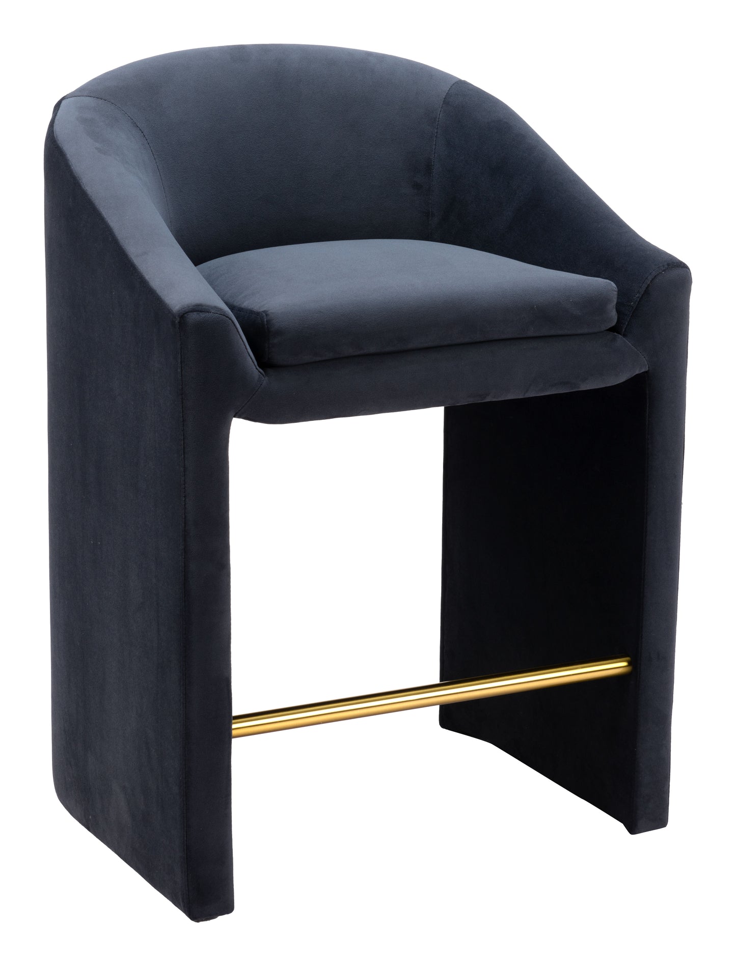 Emas Counter Stool - Midnight Gray Sleek and Stylish Upholstered Stool for Modern Kitchens and Dining Spaces