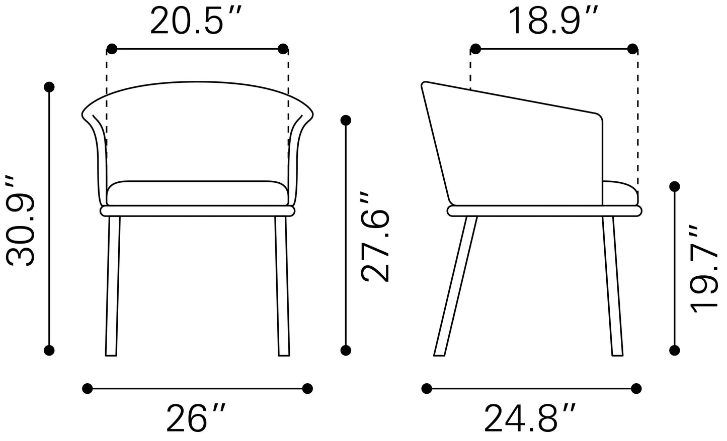 Garston Dining Chair Brown β Elegant and Comfortable Brown Dining Chair for Dining Room or Kitchen Decor