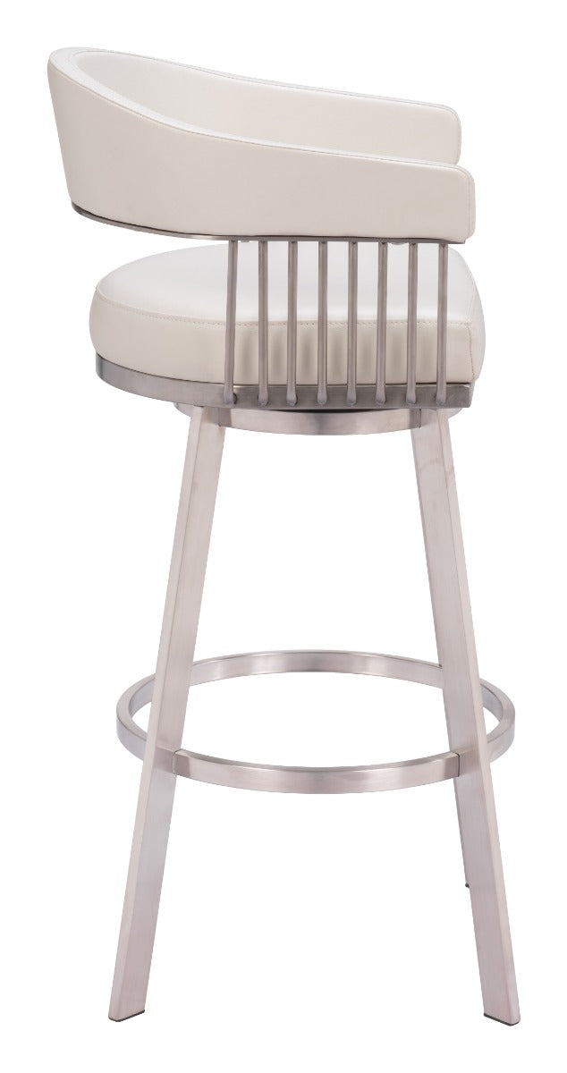 Bantry Swivel Barstool - White Stylish and Comfortable Swivel Barstool for Modern Kitchens and Bars