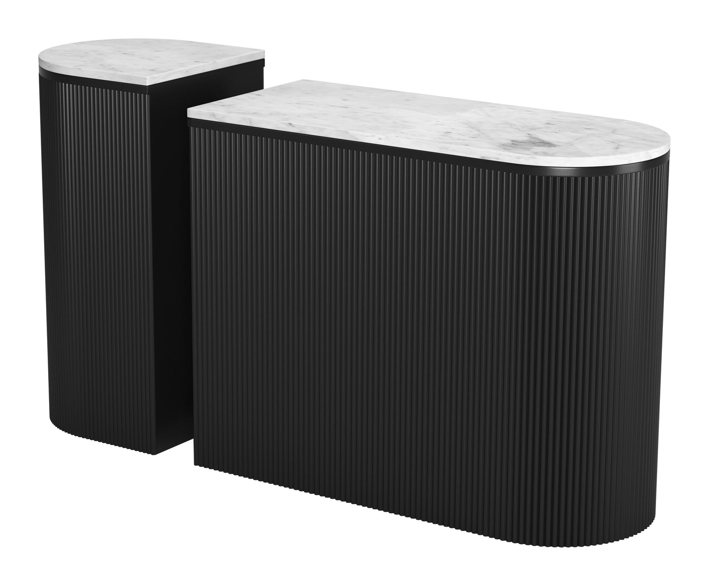 Ormara Console Table Set (2-Piece) - White & Black Stylish and Modern Console Tables for Contemporary Home Decor