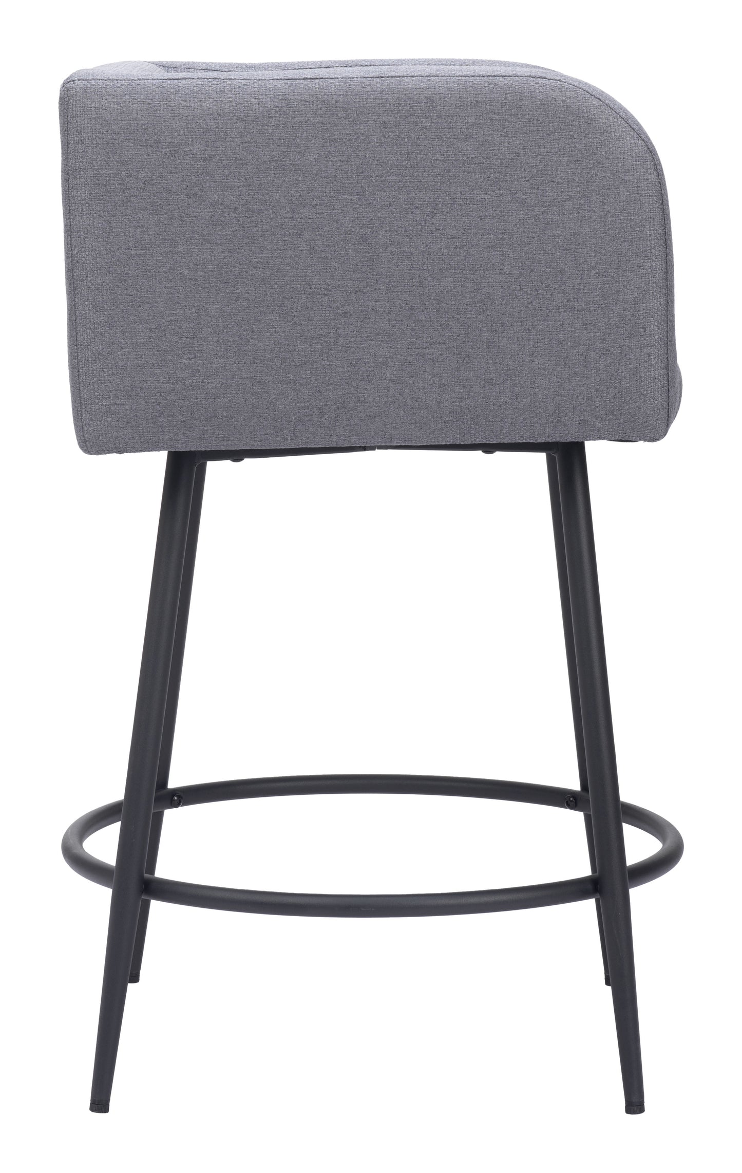 Horbat Counter Stool Set of 2 - Gray Stylish and Comfortable Upholstered Stools for Modern Kitchens and Dining Areas