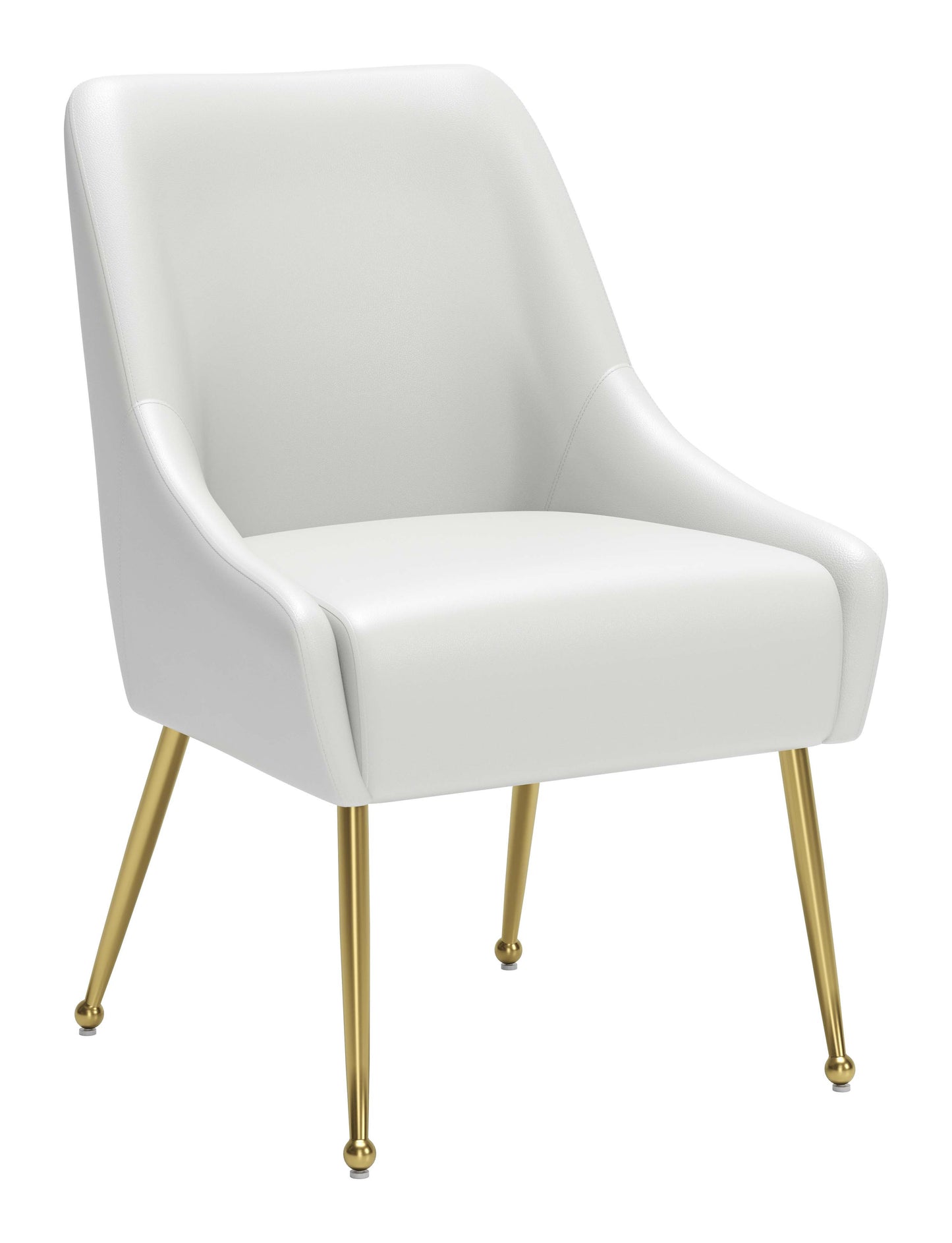 Maxine Dining Chair - Stylish White & Gold Design for Elegant Dining Rooms and Modern Decor
