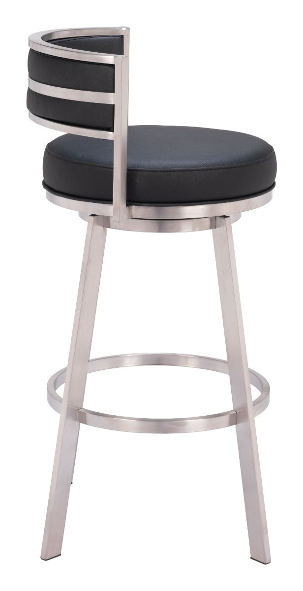 Gimsby Swivel Barstool - Black Sleek and Comfortable Swivel Barstool for Modern Kitchens and Home Bars