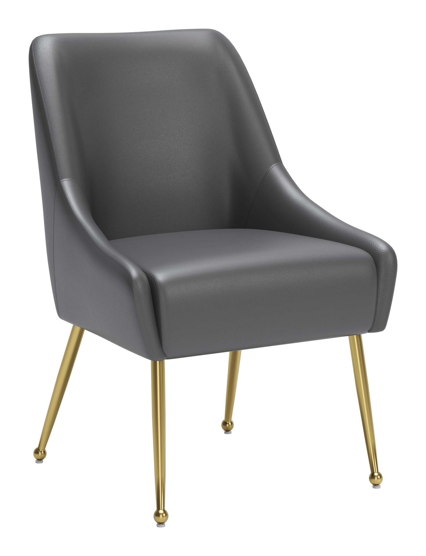 Maxine Dining Chair - Chic Gray & Gold Design for Contemporary Dining Rooms and Elegant Spaces