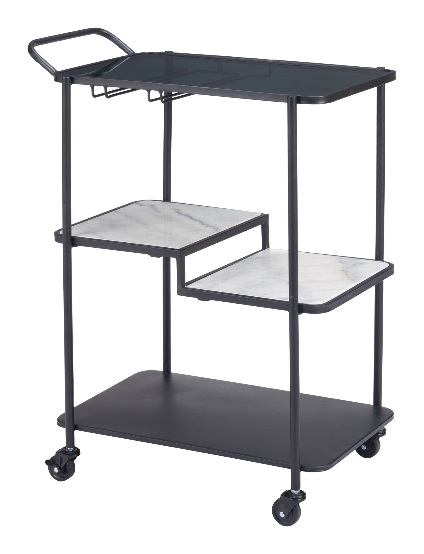 Constanza Bar Cart - Black Elegant and Modern Bar Cart for Stylish Home Bars and Entertaining Spaces