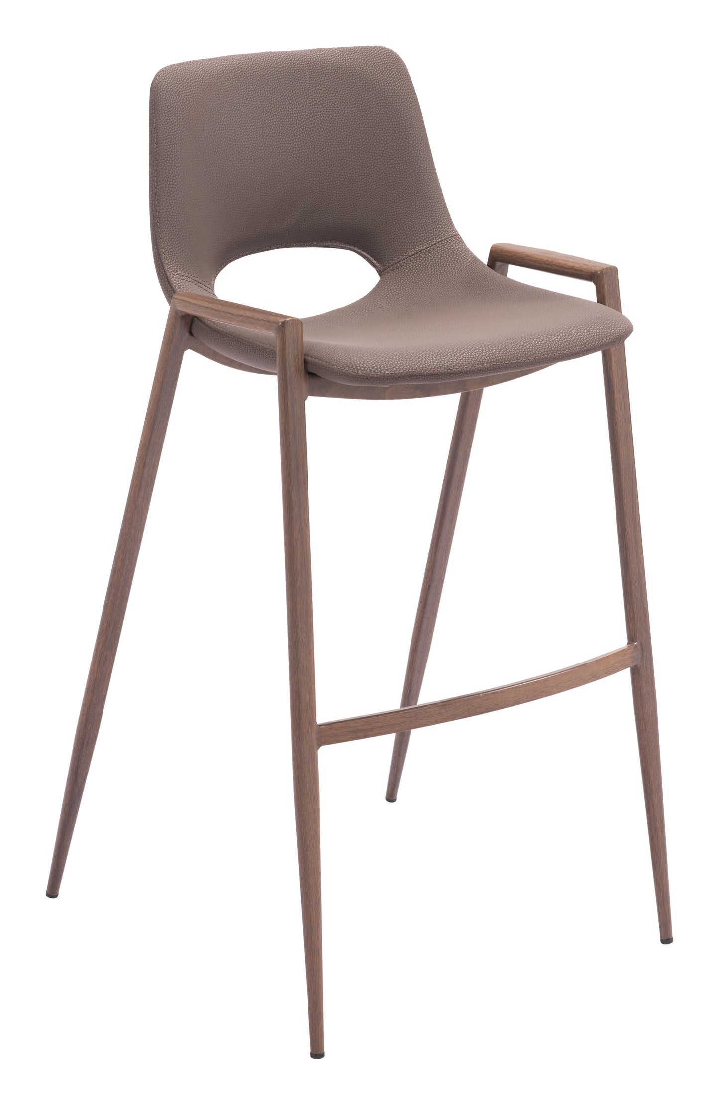 Desi Barstool Set of 2 - Elegant Brown & Walnut Design for Modern Home Bars and Dining Spaces