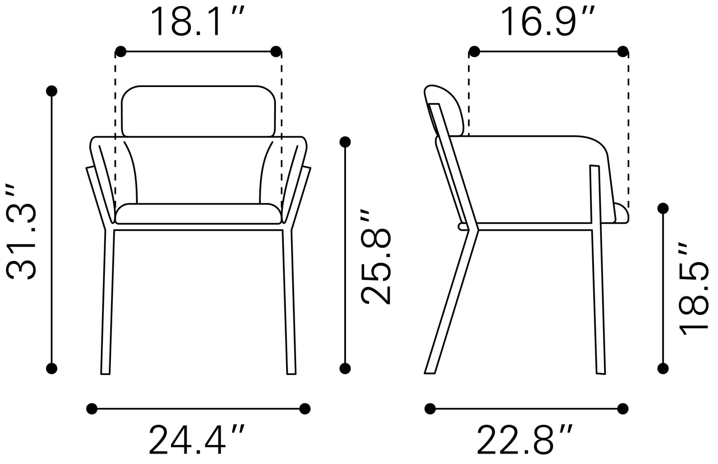 Bremor Dining Chair (Set of 2) Slate Gray β Stylish and Comfortable Slate Gray Dining Chairs for Dining Room or Kitchen Decor