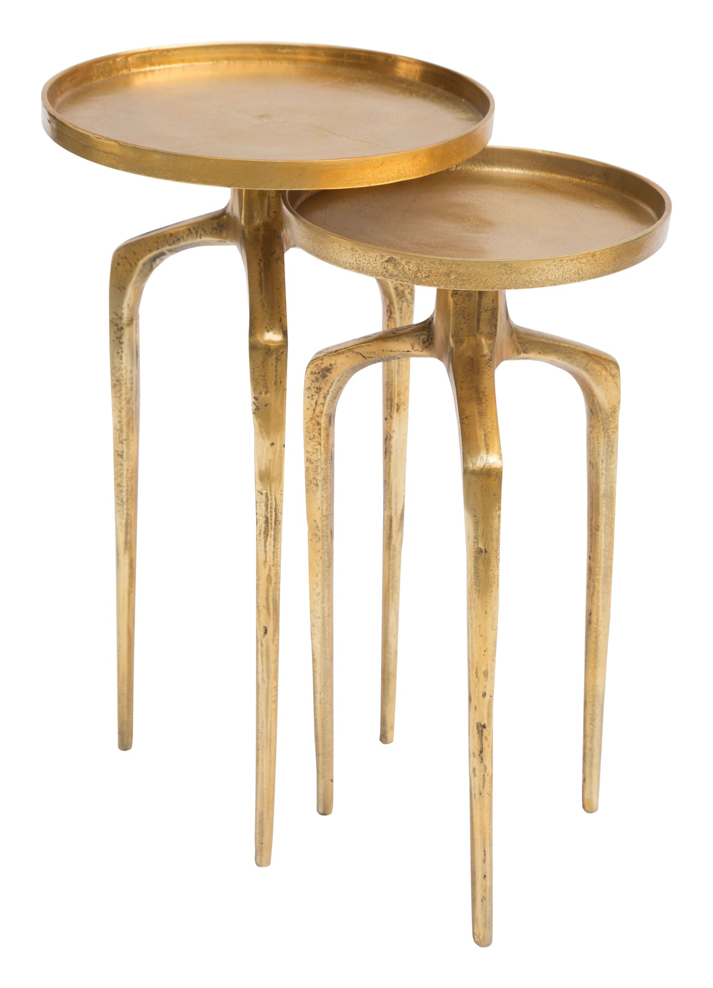 Como Accent Table Set (2-Piece) Antique Gold - Elegant & Stylish Accent Tables with a Luxurious Antique Gold Finish for a Touch of Glamour