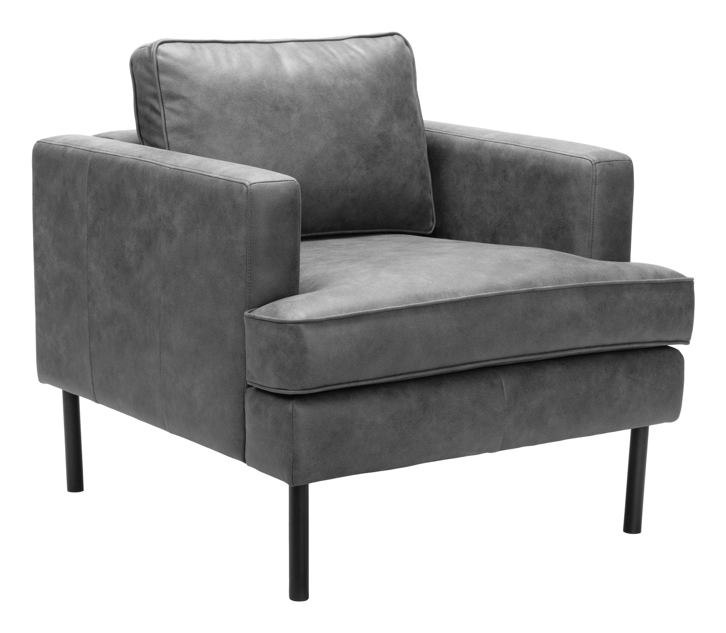 Decade Armchair - Vintage Gray Stylish and Comfortable Upholstered Armchair for Classic and Contemporary Living Spaces