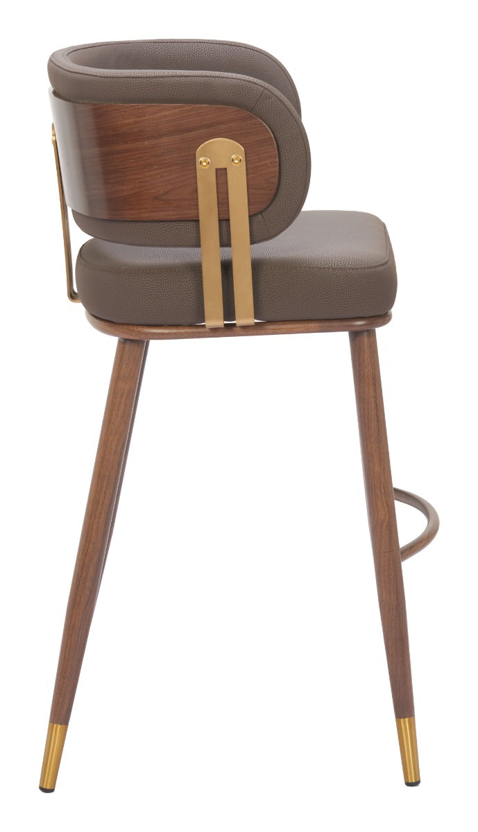 Brew Barstool (Set of 2) Brown & Walnut β Stylish and Durable Brown & Walnut Barstools for Contemporary Kitchens or Bars