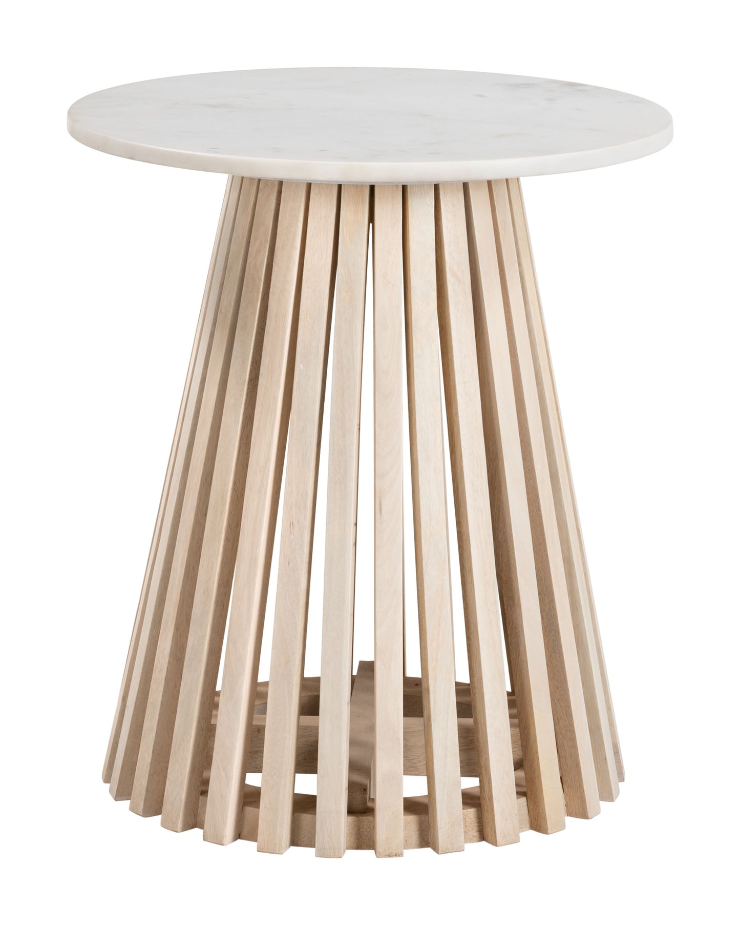 Mazara Side Table - White & Natural Sleek and Modern Side Table for Contemporary Living Spaces