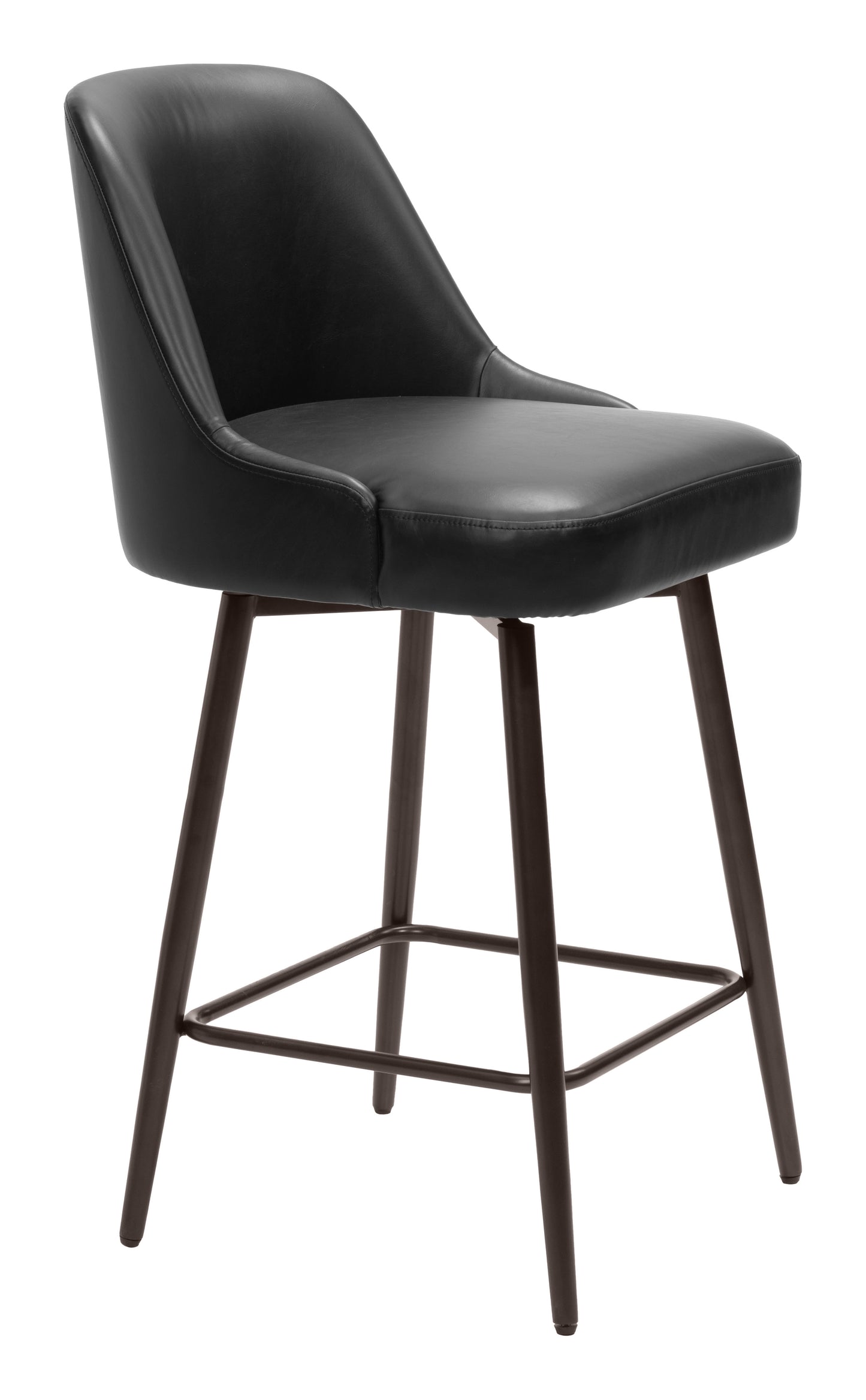 Keppel Swivel Counter Stool - Black & Bronze Modern and Stylish Swivel Stool for Contemporary Kitchens and Dining Spaces