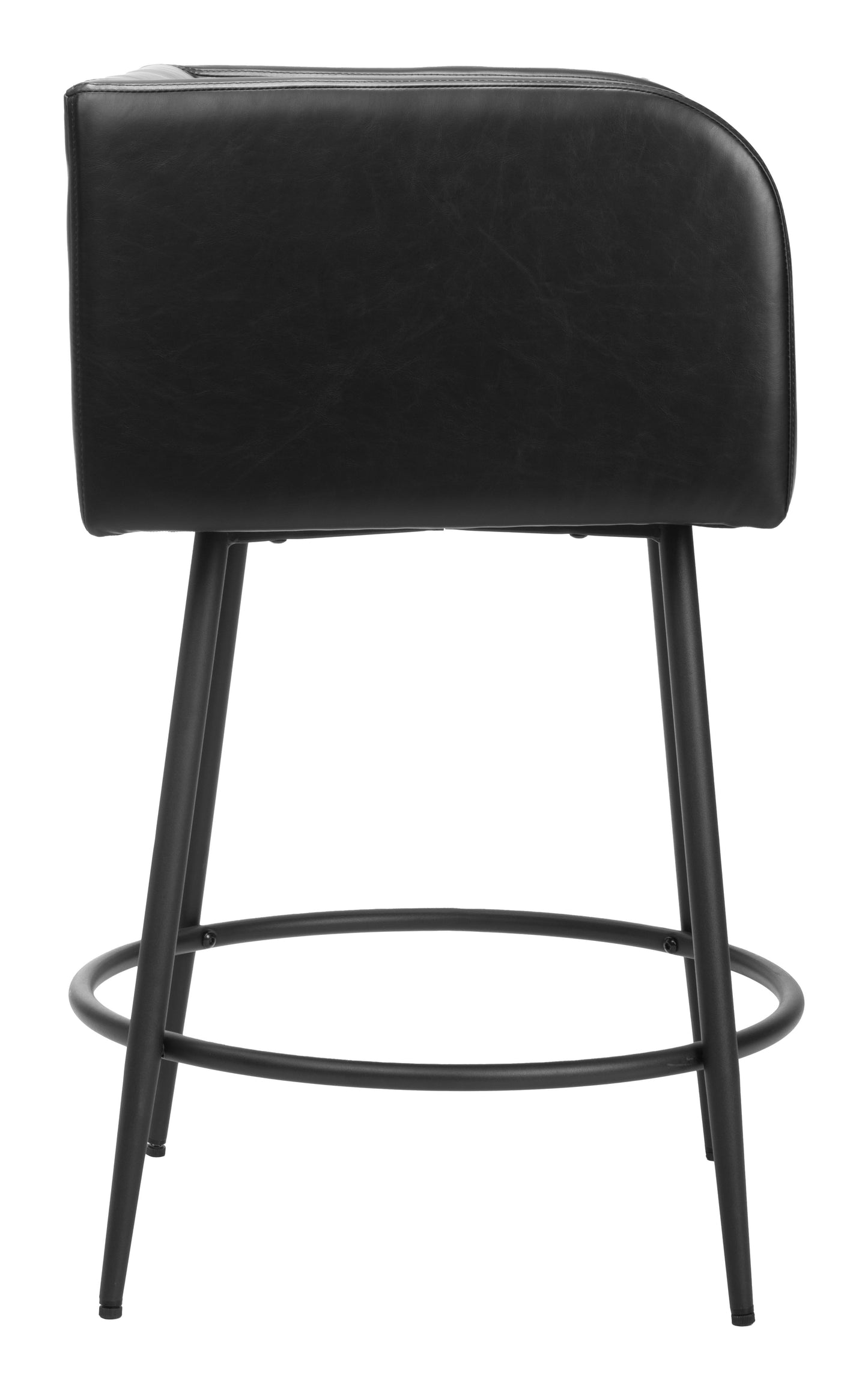 Horbat Counter Stool Set of 2 - Black Modern and Stylish Upholstered Stools for Contemporary Kitchens and Dining Spaces