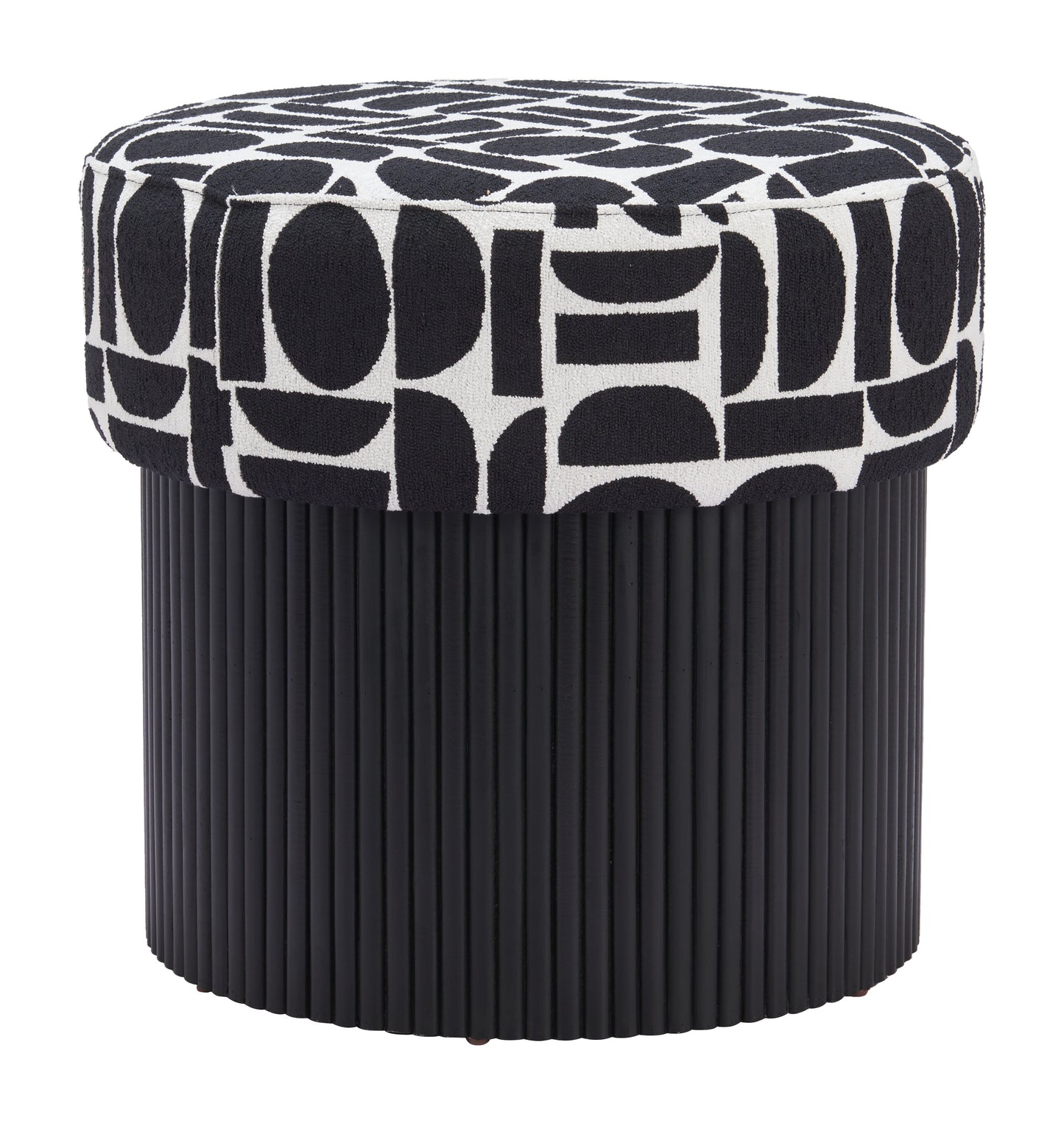 Boto Storage Ottoman Black & White β Chic and Practical Black & White Storage Ottoman for Living Room or Bedroom Decor