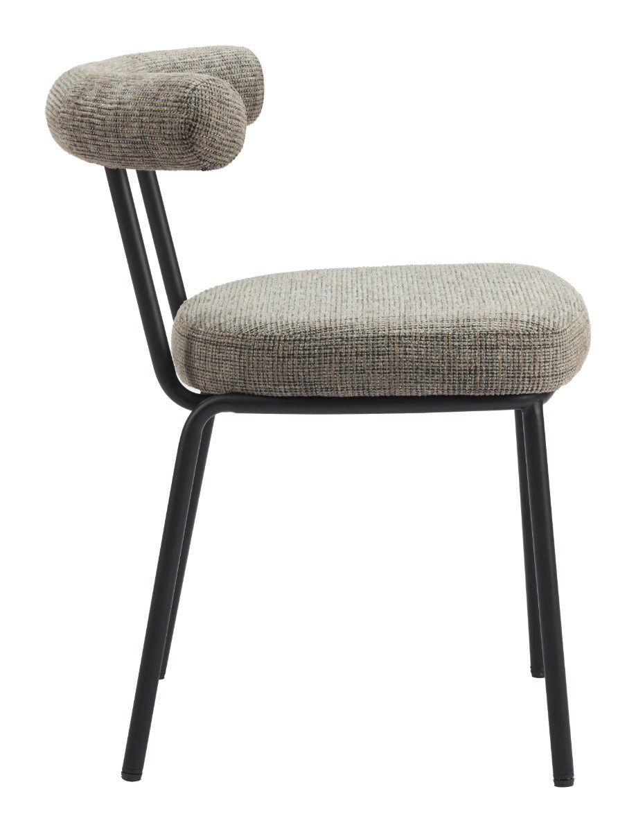 Kede Dining Chair Set of 2 - Green Tweed Stylish Upholstered Chairs for Modern Dining Rooms
