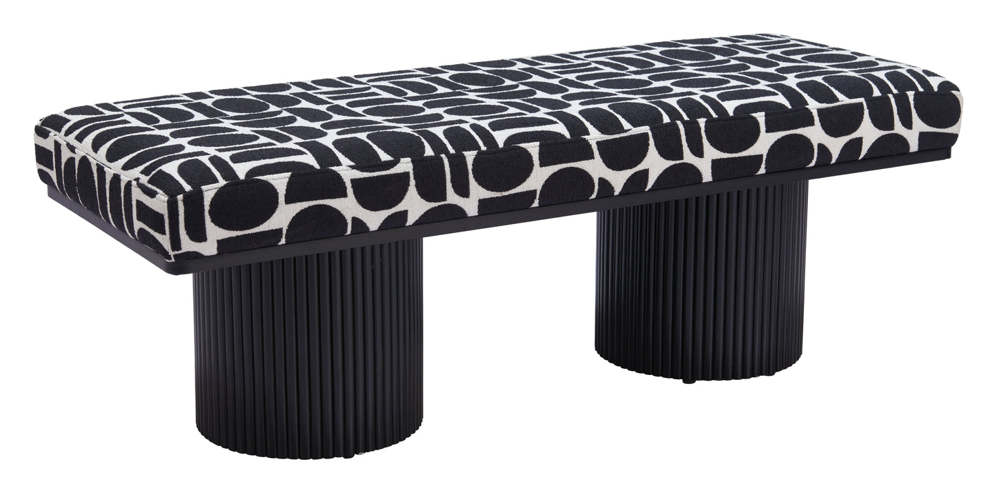 Botoia Bench Black & White β Modern and Stylish Black & White Bench for Entryway, Living Room, or Bedroom Decor