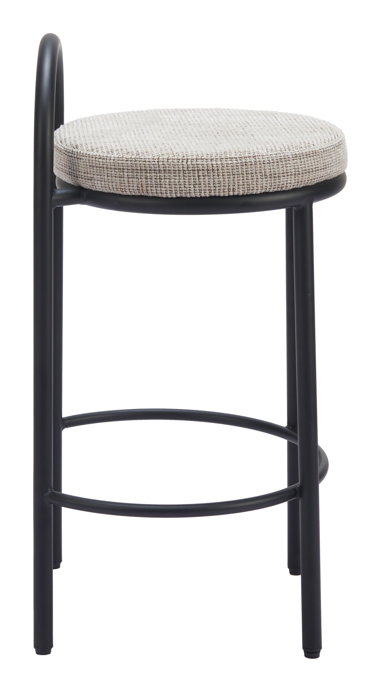 Sisal Counter Stool Set of 2 - Beige Tweed Stylish Upholstered Stools for Modern Kitchens and Dining Areas