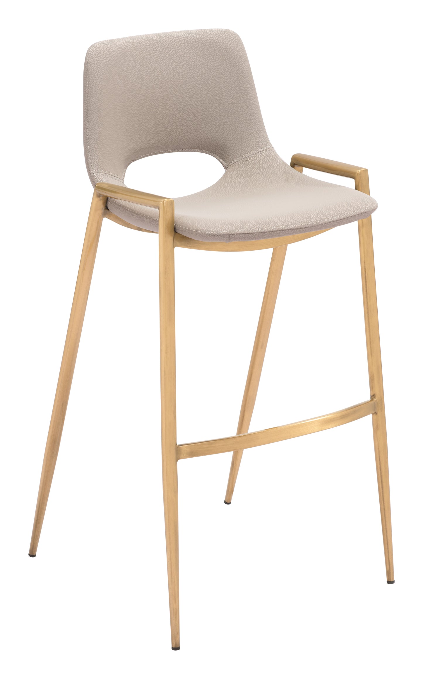 Desi Barstool Set of 2 - Stylish Beige & Gold Design for Contemporary Home Bars and Dining Areas