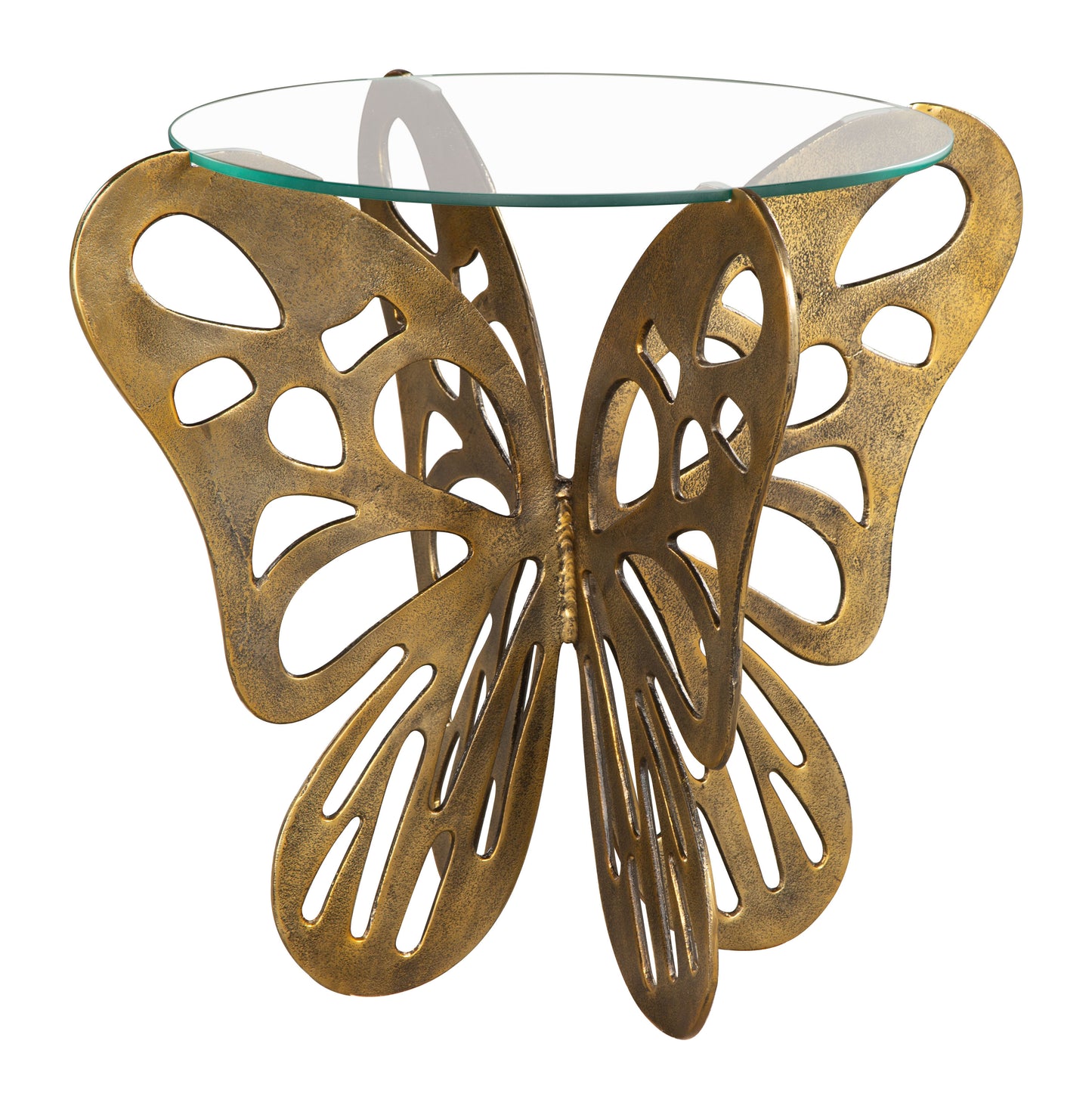Motyl Accent Table Gold β Luxurious and Elegant Gold Accent Table for Living Room or Bedroom Decor
