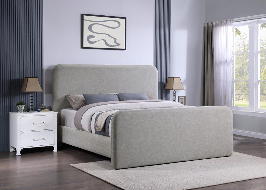 Wren Upholstered Platform Bed in Grey - Sleek and Modern Design for a Comfortable and Stylish Bedroom Retreat